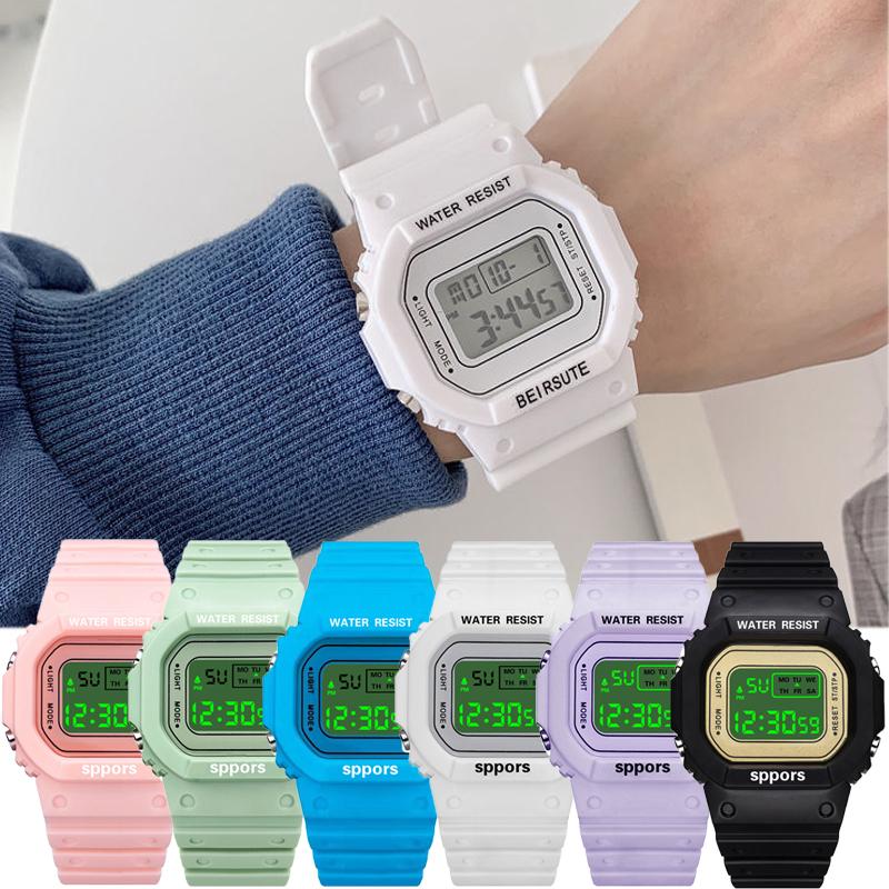 Wristwatches Luxury Women Digital Watch Men Multifunction Waterproof Watches Unisex Male Rectangle Children Student Sport, White
Wristwatches Luxury Women Digital Watch Men Multifunction Waterproof Watches Unisex Male Rectangle Children Student Sport, White