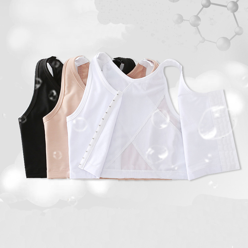 Tomboy Trans Short Chest Binder Vest Flat Breast Slim Shaper FTM Lesbian Breathable Ice Silk Mesh Undershirt Plus Size Tank Tops