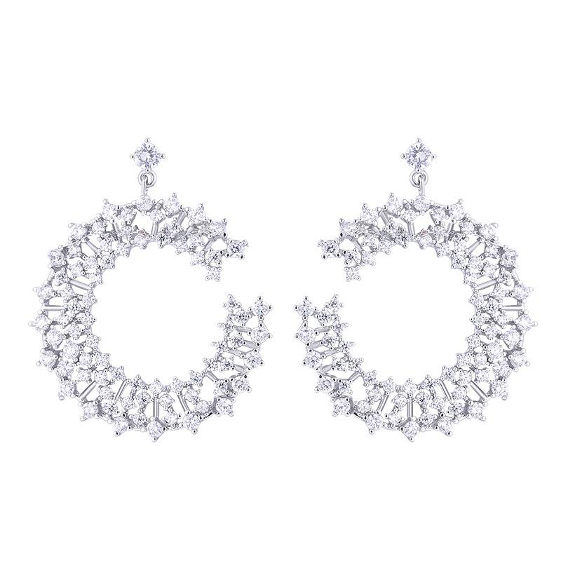 Hoop & Huggie Hollow C-shaped Earrings European And American Exaggerated Micro-inlaid Zircon Large Version Ear
Hoop & Huggie Hollow C-shaped Earrings European And American Exaggerated Micro-inlaid Zircon Large Version Ear