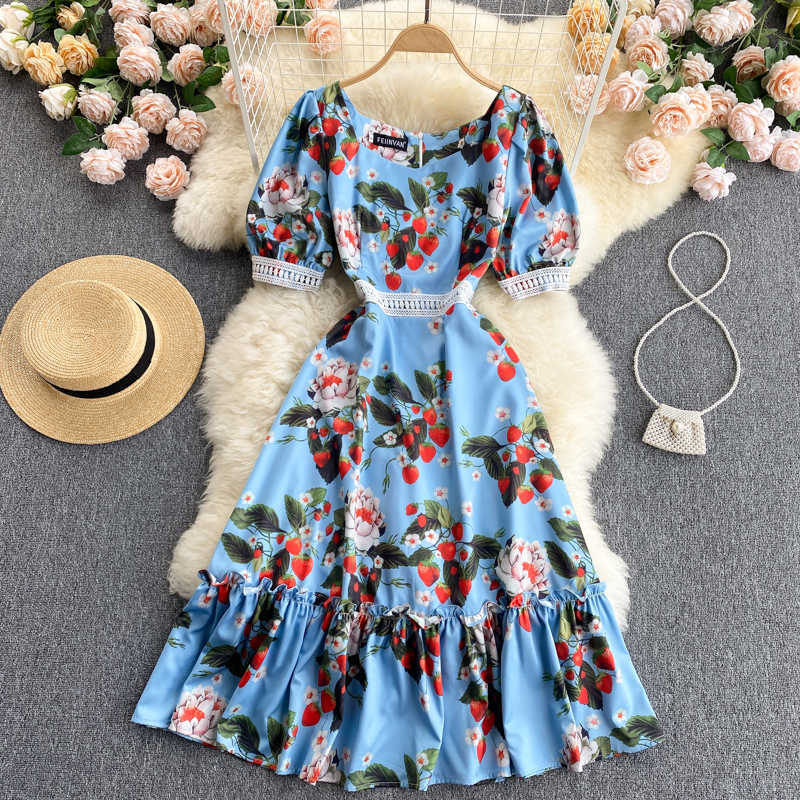 Summer Bohemian Blue Hollow Out Floral Dress Women Elegant Square Collar Short Puff Sleeve High Waist A-Line Vestidos 2021 New Y0603
Summer Bohemian Blue Hollow Out Floral Dress Women Elegant Square Collar Short Puff Sleeve High Waist A-Line Vestidos 2021 New Y0603