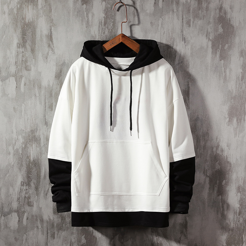SingleRoad Oversized Mens Hoodies Men Autumn Patchwork Sweatshirt Hip Hop Japanese Streetwear Harajuku Green Hoodie Men 201127