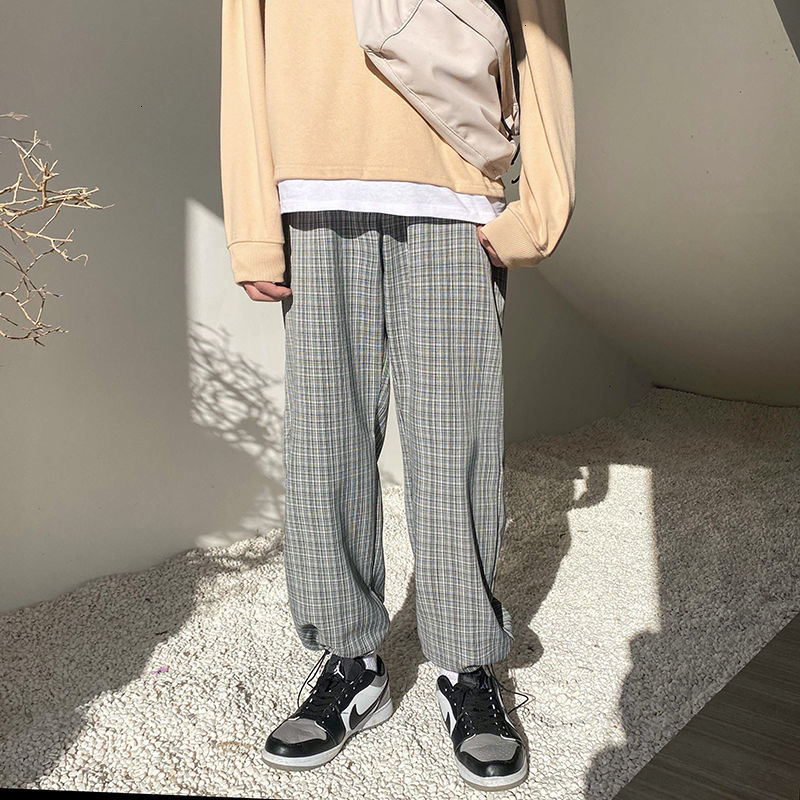 2021 New Spring Plaid Men' Fashion Retro Casual Men Streetwear Korean Loose Hip-hop Straight Wide-leg Pants Mens Trousers Nmrf, Khaki
2021 New Spring Plaid Men' Fashion Retro Casual Men Streetwear Korean Loose Hip-hop Straight Wide-leg Pants Mens Trousers Nmrf, Khaki