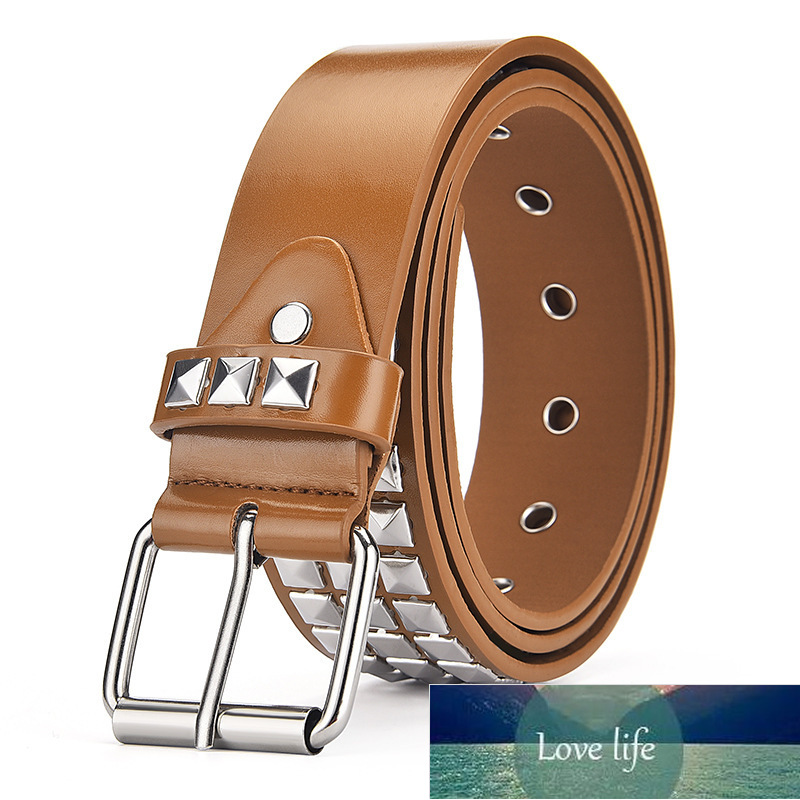 Fashion Square Beads Rivet Belt for Women Men Punk Rock With Pin Buckle Studded Belt for Dress Jeans Ceinture Femme Dropshipping Factory price expert 