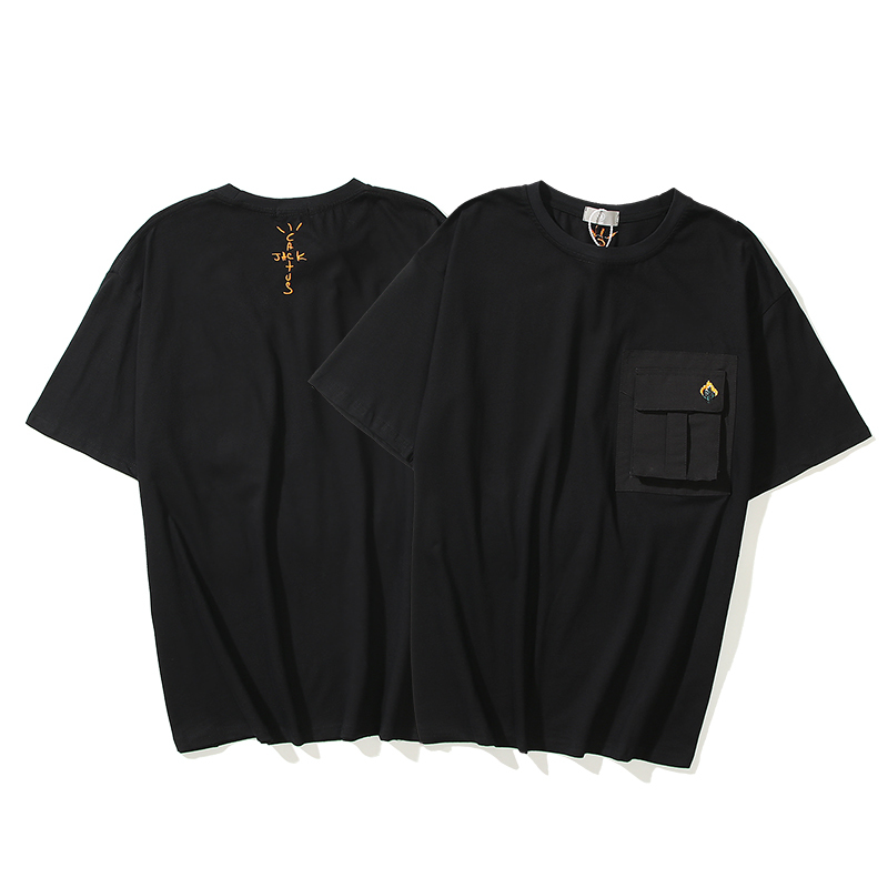 Travis Scott Cactus Jack Embroidery Pocket Black Summer Tshirts Mens Streetwear Oversize Casual Short Sleeve T-shir K711
Travis Scott Cactus Jack Embroidery Pocket Black Summer Tshirts Mens Streetwear Oversize Casual Short Sleeve T-shir K711