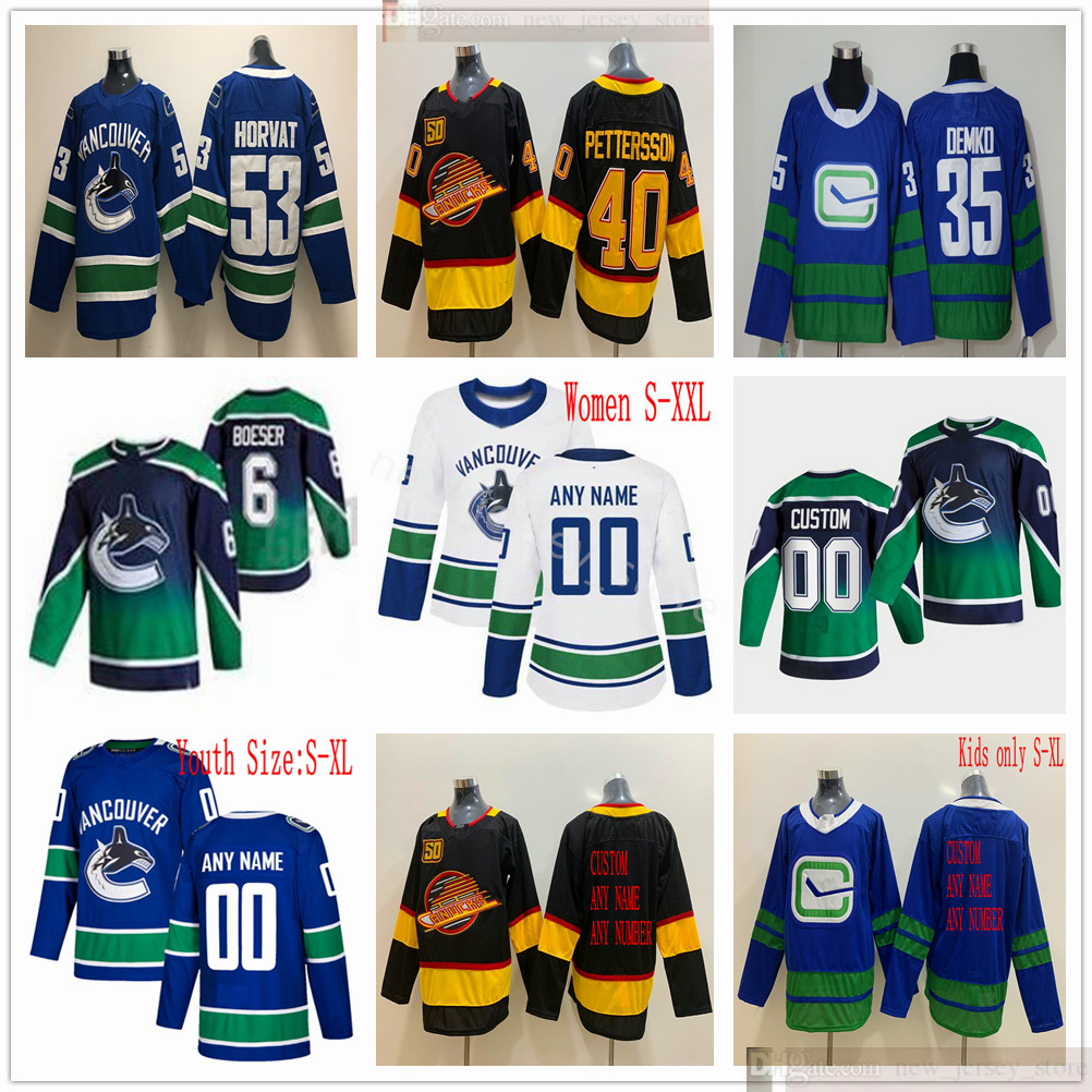 Custom 2021 Reverse Retro Men Women Kids Youth Hockey 88 Nate Schmidt Bo Horvat Henrik Sedin Jake Virtanen Brock Boeser Elias Pettersson Tha, Black;red
Custom 2021 Reverse Retro Men Women Kids Youth Hockey 88 Nate Schmidt Bo Horvat Henrik Sedin Jake Virtanen Brock Boeser Elias Pettersson Tha, Black;red