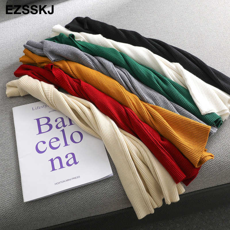 Autumn SPRING Solid elegant sleeveless Sweater Pullovers Women turtleneck fashion female basic knit Jumpers top 211018