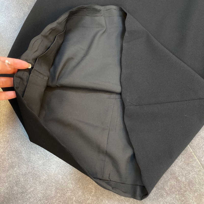 DEAT Spring Arrivals Black Cross Bow Waist Dark Little Women Temperament Loose Fashion A-line Dress MZ786 210709