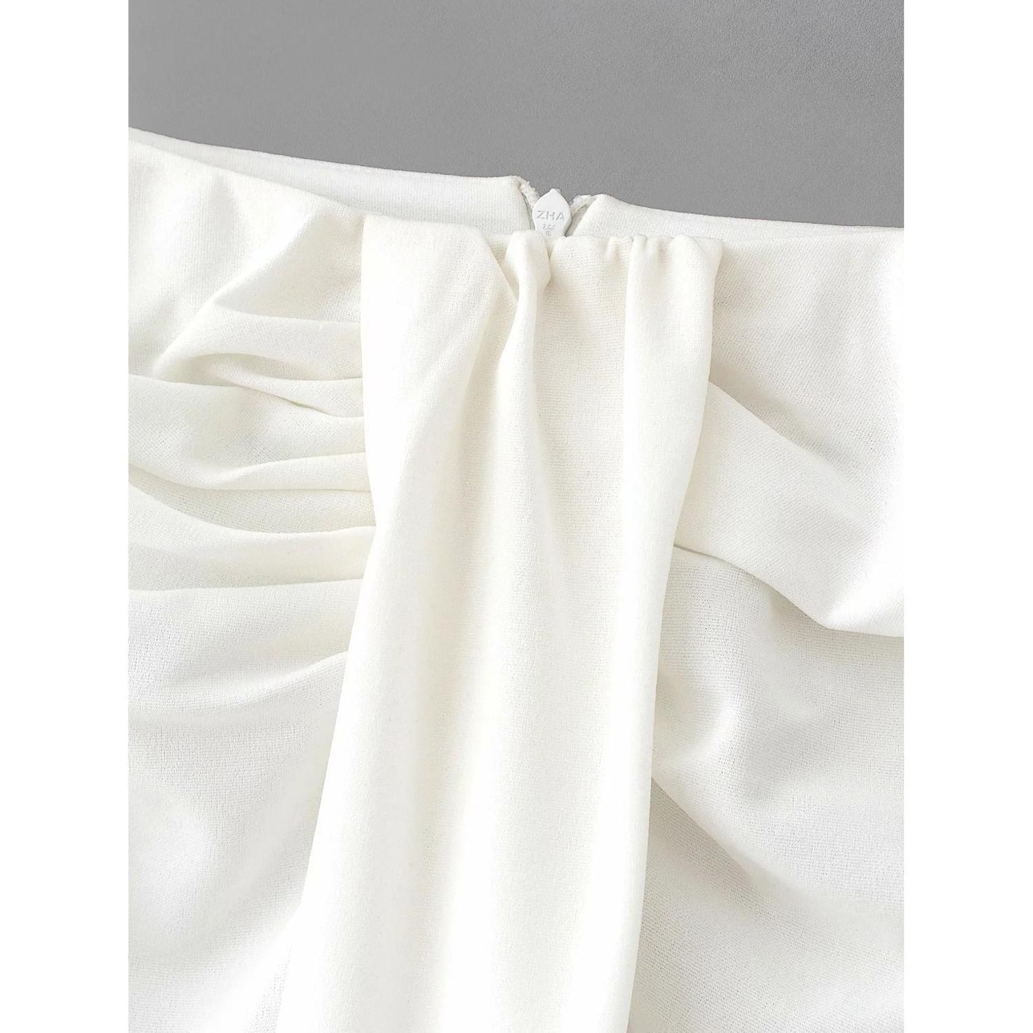 Klacwaya Women Chic Fashion With Knot Wrap Midi Skirt Vintage High Waist Front Slit Female Skirts Faldas Mujer high street 210306