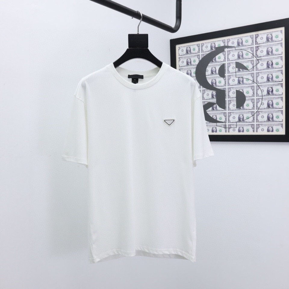 21ss men printed t shirts triangle Color block clothes short sleeve tag letters polo black white 02, White;black 
21ss men printed t shirts triangle Color block clothes short sleeve tag letters polo black white 02, White;black