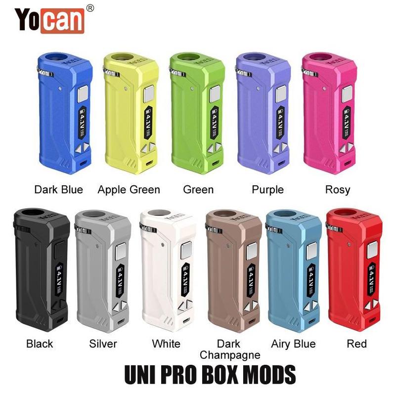 Newest 11 Colors Authentic Yocan UNI PRO S Box Mod 650mAh Preheat VV Vape Battery for All 510 Thread Carts Cartridge 100% Original Wholesale
Newest 11 Colors Authentic Yocan UNI PRO S Box Mod 650mAh Preheat VV Vape Battery for All 510 Thread Carts Cartridge 100% Original Wholesale
