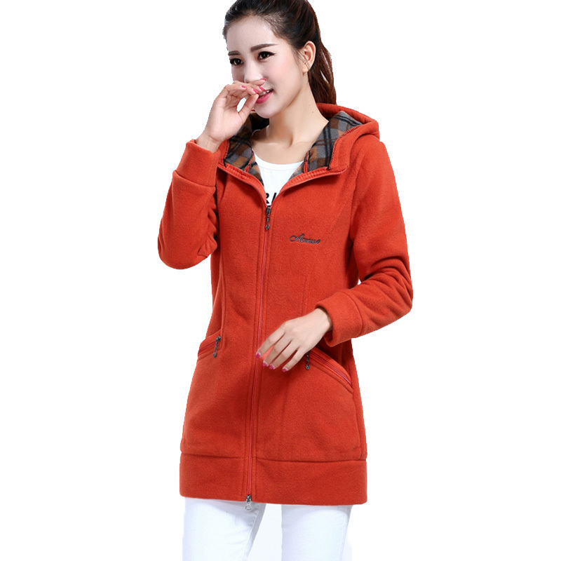 Women Fleece Hoodies Autumn Winter Female Warm Hoodies Zipper Hooded Jacket Thick Fleece Coat Outerwear Plus Size 3XL 4XL 201102