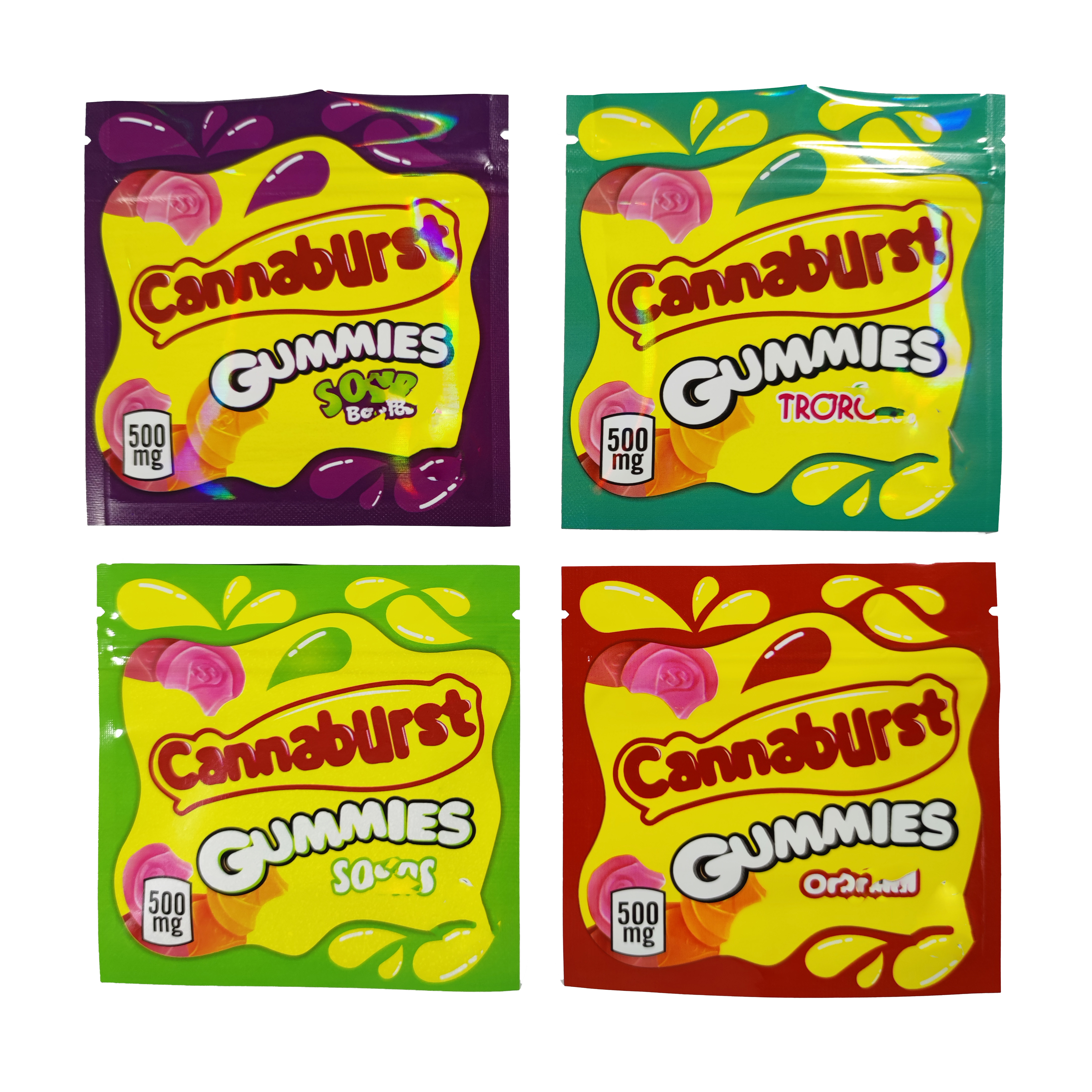2021 empty 4 types 500mg Cannaburst edible packaging bag candy gummmies smell proof edibles gummy zipper mylar bags
2021 empty 4 types 500mg Cannaburst edible packaging bag candy gummmies smell proof edibles gummy zipper mylar bags