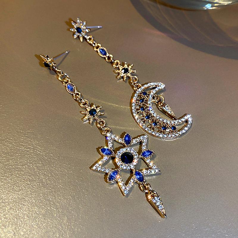 Dangle & Chandelier Vintage Exquisite 14k Real Gold Jewelry Asymmetric Sun Moon Earrings For Women Luxury Zircon Stud S925 Silver Needle
Dangle & Chandelier Vintage Exquisite 14k Real Gold Jewelry Asymmetric Sun Moon Earrings For Women Luxury Zircon Stud S925 Silver Needle