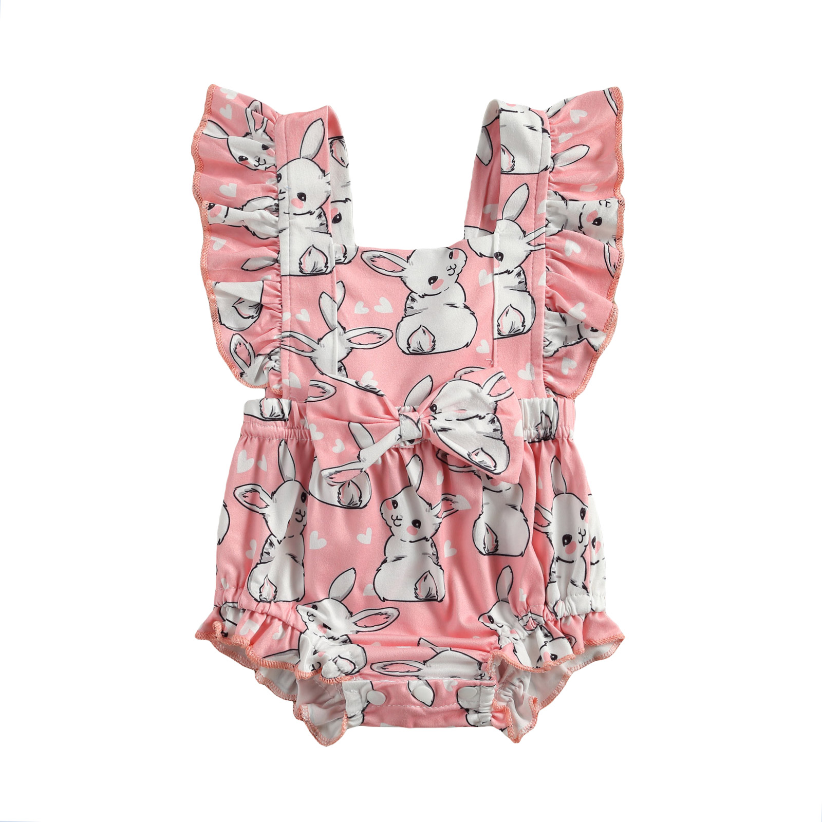 Infant Newborn Baby Girl Bunny Printed One-piece Easter Romper Ruffled Sleeveless Elastic Waist Triangle Crotch Bow Decoration, Default color
Infant Newborn Baby Girl Bunny Printed One-piece Easter Romper Ruffled Sleeveless Elastic Waist Triangle Crotch Bow Decoration, Default color