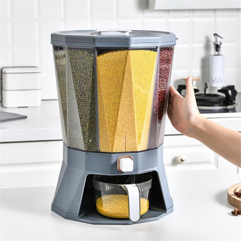 Storage Bottles & Jars 4-compartments 360 Rotatable Food Grain Container Automatic Bin Grains Dispenser Rice Box
Storage Bottles & Jars 4-compartments 360 Rotatable Food Grain Container Automatic Bin Grains Dispenser Rice Box