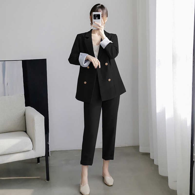 Plus size 5XL suit trouser High-quality double-row jacket feminine Office interview clothing spring and autumn 210527
Plus size 5XL suit trouser High-quality double-row jacket feminine Office interview clothing spring and autumn 210527