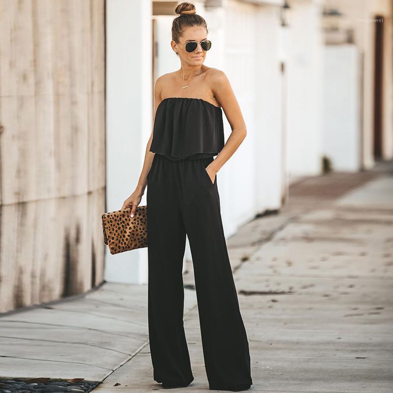 Women' Jumpsuits & Rompers 2021 Summer Sexy Slash Neck Strapless Women Jumpsuit Elegant Ruffle Playsuits Casual Loose Wide Leg Plus Size
Women' Jumpsuits & Rompers 2021 Summer Sexy Slash Neck Strapless Women Jumpsuit Elegant Ruffle Playsuits Casual Loose Wide Leg Plus Size
