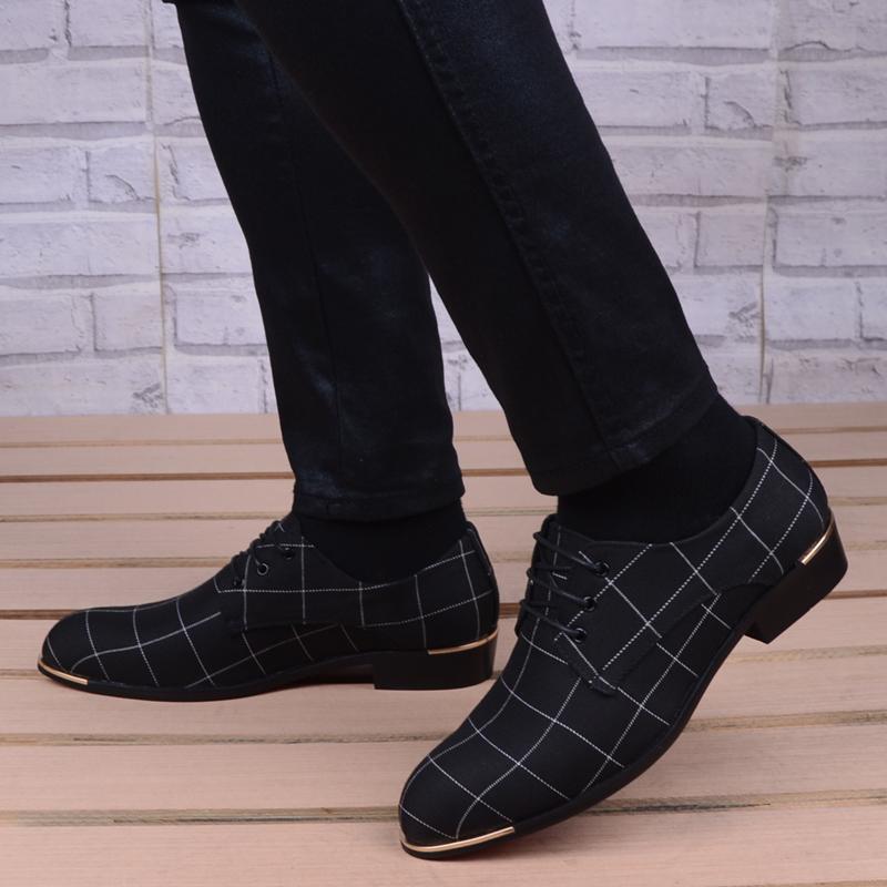 Dress Shoes Men Classic Business Men's Fashion Korea Pointed Toe Lace-Up Formal Wedding Black Sapatos Masculino