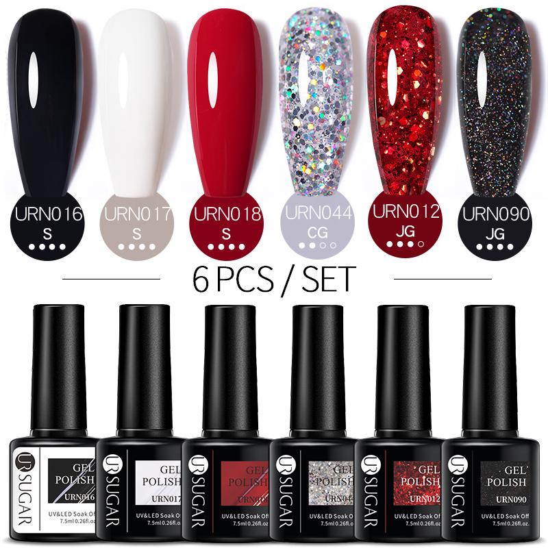Nail Art Kits UR SUGAR 6Colors Purple Blue Red Sequins Glitter Soak Off Gel Set Rose Gold Polish Starter Kit Christmas Gift
Nail Art Kits UR SUGAR 6Colors Purple Blue Red Sequins Glitter Soak Off Gel Set Rose Gold Polish Starter Kit Christmas Gift