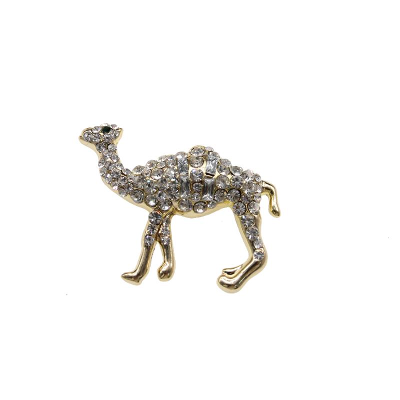 Pins, Brooches Fashion Jewelry Gold Tone Camel Crystal Pins Animal Lapel Pin