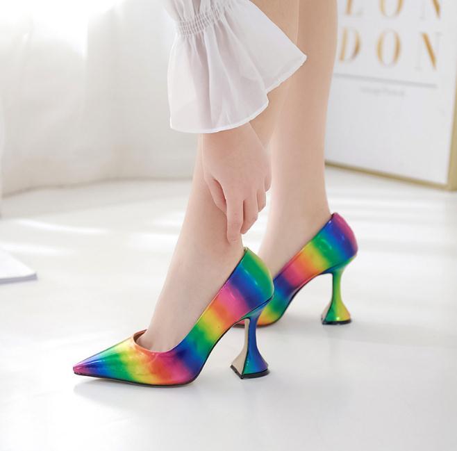 Dress Shoes 2021 Spring And Autumn Style European American Fashion Foreign Trade Plus Size Rainbow Pointed Wine Glass With High Heel, Multi
Dress Shoes 2021 Spring And Autumn Style European American Fashion Foreign Trade Plus Size Rainbow Pointed Wine Glass With High Heel, Multi