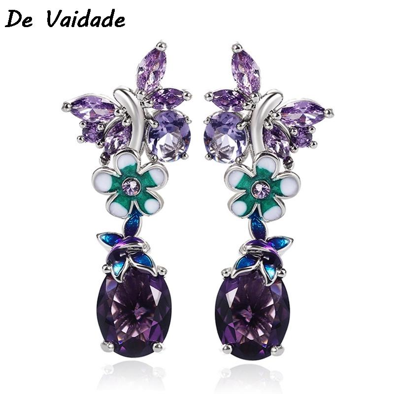 Dangle & Chandelier 2021 Spring Style Oval Purple Zircon Flower Earrings Female European And American Butterfly Ladies, Silver
Dangle & Chandelier 2021 Spring Style Oval Purple Zircon Flower Earrings Female European And American Butterfly Ladies, Silver