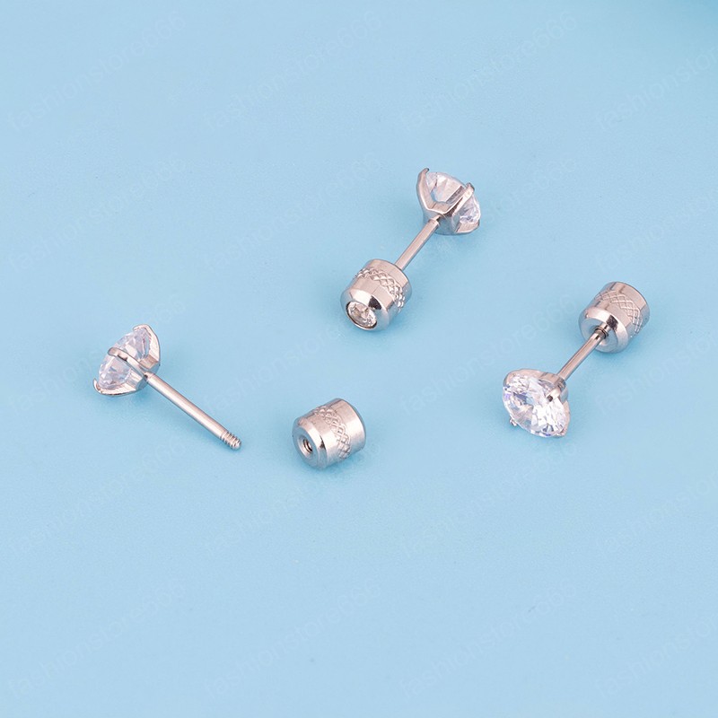 Zircon Cartilage Stud Earrings Tragus Helix Bar Daith Earing Ear Piercing Korean Earring for Women Girl Body Jewelry