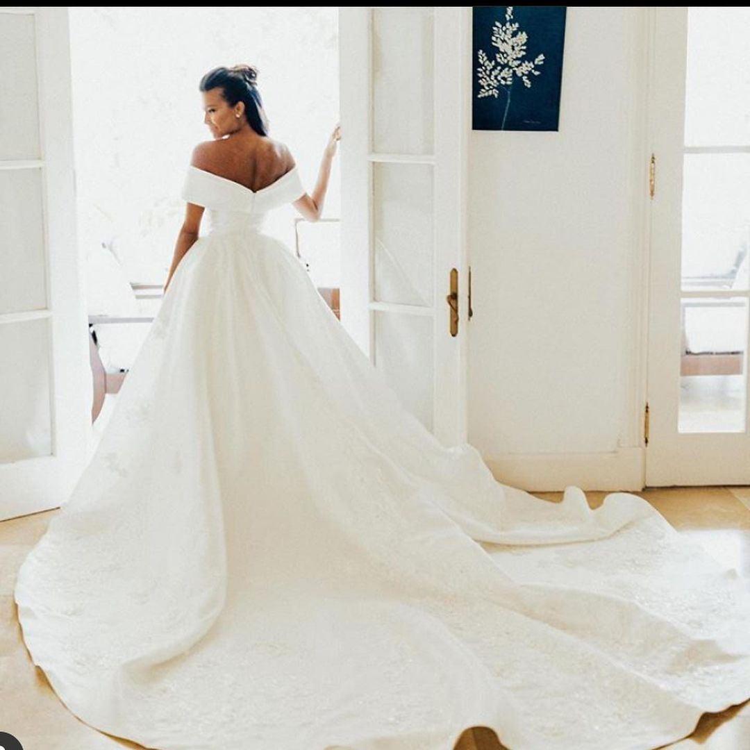 Garden Elegant Country Boho Bohemian A E Wedding Gowns Off Shoulder Pleats Ruched Appliques Court Train Robe De Marriage Bridal Dress Custom Made Ppli