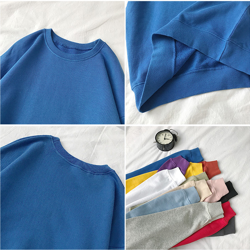 LEGIBLE Woman's Hoodies Female Loose Cotton Solid Thicken Warm Women Sweatshirts Oversize Lady Spring Autumn plus size 201106
