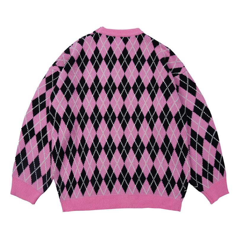 Men's Sweaters Color Jacquard Pullover Knite Autumn For Men Women Match Rhombus Oversize Streetwear Casual Vibe Retro Sweater Clothes, White;black
Men's Sweaters Color Jacquard Pullover Knite Autumn For Men Women Match Rhombus Oversize Streetwear Casual Vibe Retro Sweater Clothes, White;black