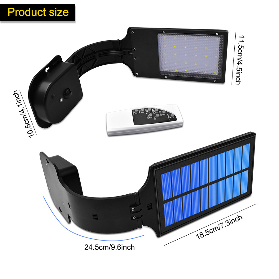 30 LED Bending Solar Lamp with Four Modes Outdoor Waterproof Solar Light Security Lighting for House Wall Street Yard Garden