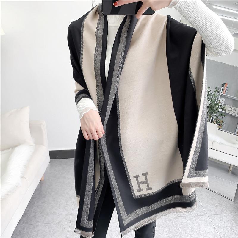 Scarves H-letter Color Matching Cashmere Like Scarf, Warm Air Conditioning Shawl In Winter Style Suzhou 180*65cm, Blue;gray
Scarves H-letter Color Matching Cashmere Like Scarf, Warm Air Conditioning Shawl In Winter Style Suzhou 180*65cm, Blue;gray