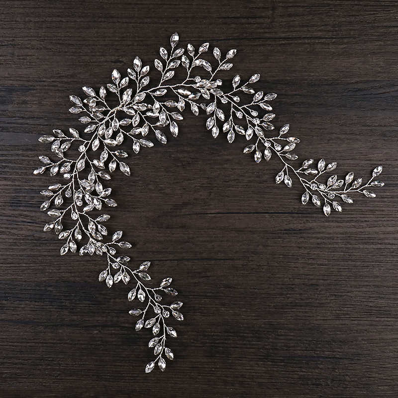 AiliBride Crystal Headband Wedding Hair Vine Bridal Headpiece Bride Jewelry Accessorie 210707