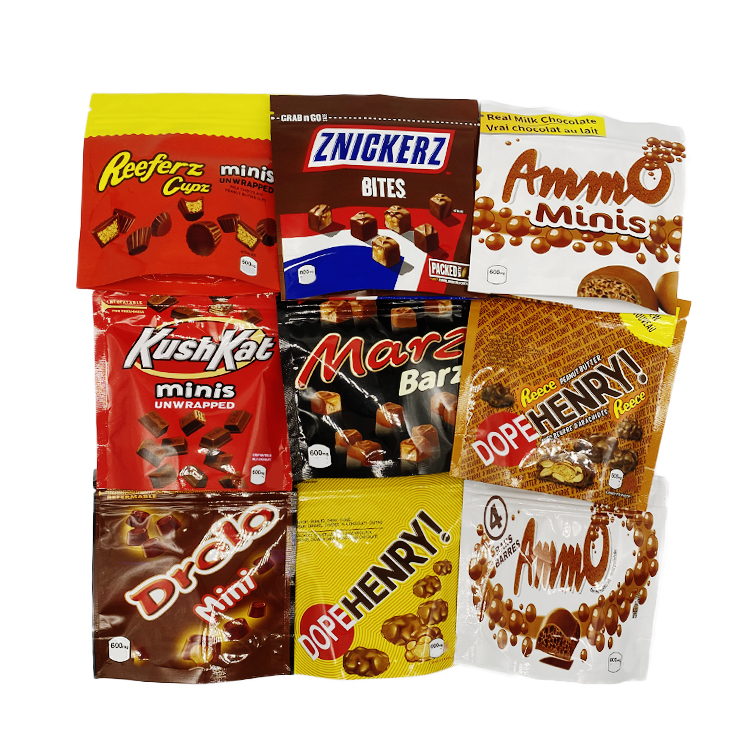 Edible snack plastic mylar bag 600 mg 5*5 inch Chocolate bags stand up pouch packaging
Edible snack plastic mylar bag 600 mg 5*5 inch Chocolate bags stand up pouch packaging