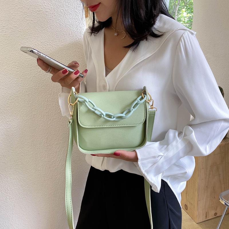Women Pure Color PU Leather Shoulder Bag Female Acrylic Chain Small Square Crossbody Messenger Handbag Ladies Girls Simple Satc, Black
Women Pure Color PU Leather Shoulder Bag Female Acrylic Chain Small Square Crossbody Messenger Handbag Ladies Girls Simple Satc, Black