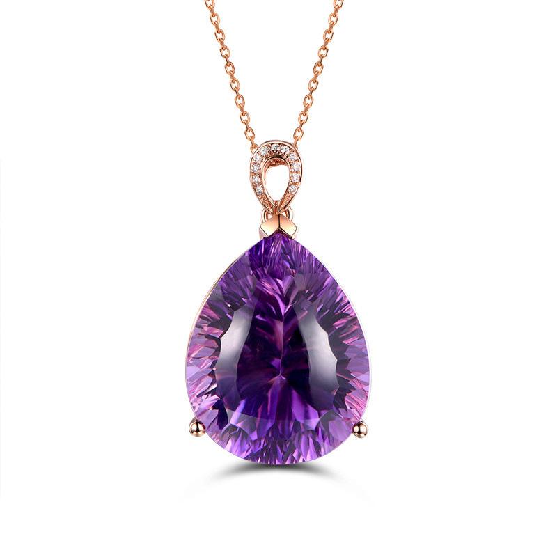 Pendant Necklaces European And American Luxury High-end Purple Color Drop-shaped Large Gemstone Women Fashion Clavicle Chain
Pendant Necklaces European And American Luxury High-end Purple Color Drop-shaped Large Gemstone Women Fashion Clavicle Chain