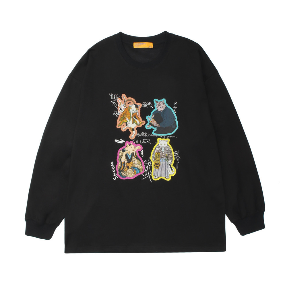 Sweatshirts Cartoon cat printed hoodless sweater mens high street fashion brand loose long sleeve dark round neck Pullover Hoodie, Red
Sweatshirts Cartoon cat printed hoodless sweater mens high street fashion brand loose long sleeve dark round neck Pullover Hoodie, Red