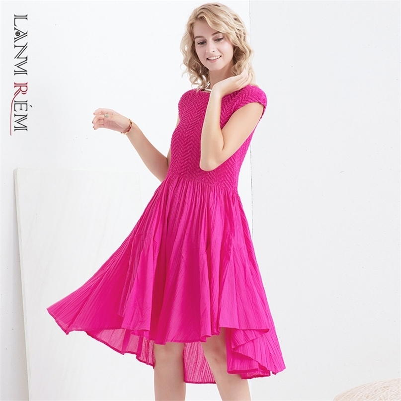Women Pleated Big Size Rose Pink Dress Arrivals Round NeckSleeveless Loose Fit Fashion Summer 2E1596 210526
Women Pleated Big Size Rose Pink Dress Arrivals Round NeckSleeveless Loose Fit Fashion Summer 2E1596 210526