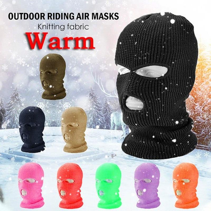 Cycling Caps Masks Outdoor Ski Mask Knitted Face Neck Cover Winter Warm Balaclava Full Skiing Hiking Sports Hat Cap Windproof