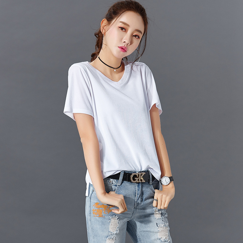 New Summer Tshirt Women Cotton High Quality T-shirt O-neck Tshirt Casual Top Tees Ladies 210310