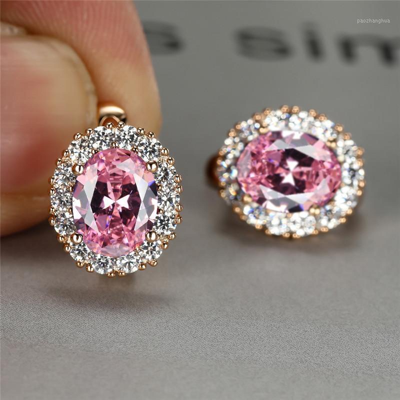 Hoop & Huggie Rose Gold Color Engagement Earrings Female Fashion Multicolor Crystal Rainbow Zircon Oval Stone For Women, Golden;silver
Hoop & Huggie Rose Gold Color Engagement Earrings Female Fashion Multicolor Crystal Rainbow Zircon Oval Stone For Women, Golden;silver
