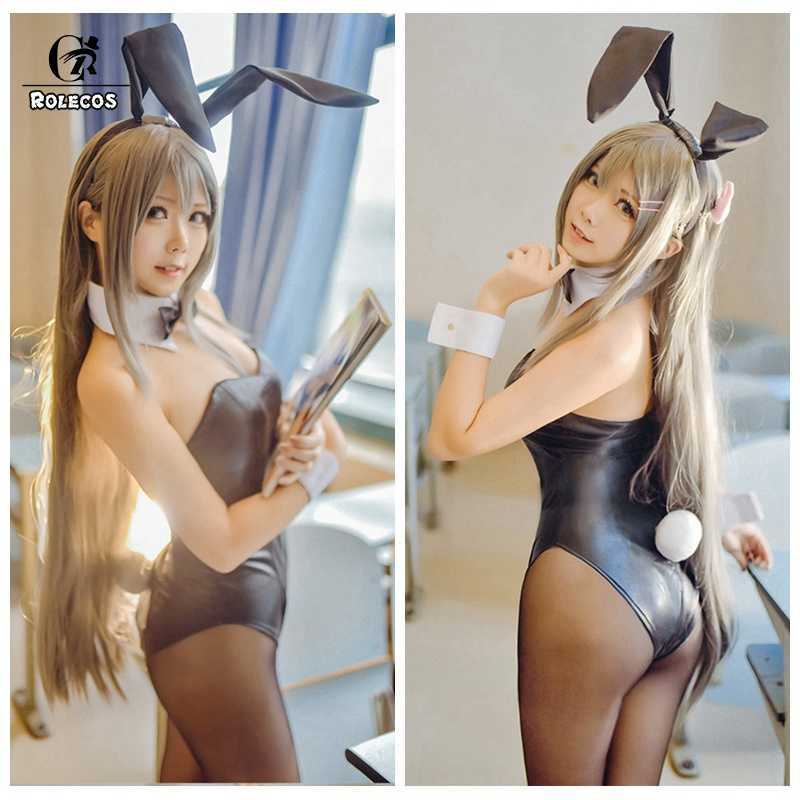ROLECOS Seishun Buta Yarou wa Bunny Girl Senpai no Yume wo Minai Cosplay Costume Mai Sakurajima Sexy Women Jumpsuit Cos Y0913