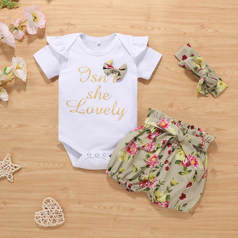 Newborn Baby Clothing Set Letter Floral Print Sleeve Romper Clothes Sets Bowknot Newborn Infant Shorts Outfits clothes, White
Newborn Baby Clothing Set Letter Floral Print Sleeve Romper Clothes Sets Bowknot Newborn Infant Shorts Outfits clothes, White