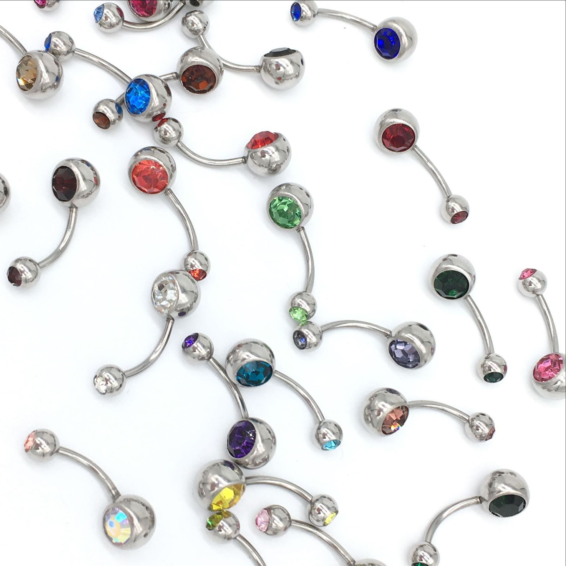 316L Titanium Steel Belly Button Rings Clear CZ Crystal Navel Rings Belly Rings Belly Piercing Wholesale Price