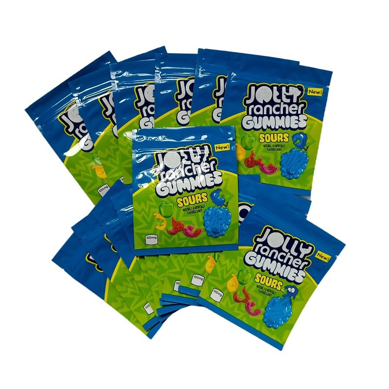 Pouch Mylar Packaging Edible Bag Sour Package Zipper Smell Proof Food Packing Bags with tear notch Green 500mg Blue 600mg Plastic Pack Child protection lock
Pouch Mylar Packaging Edible Bag Sour Package Zipper Smell Proof Food Packing Bags with tear notch Green 500mg Blue 600mg Plastic Pack Child protection lock