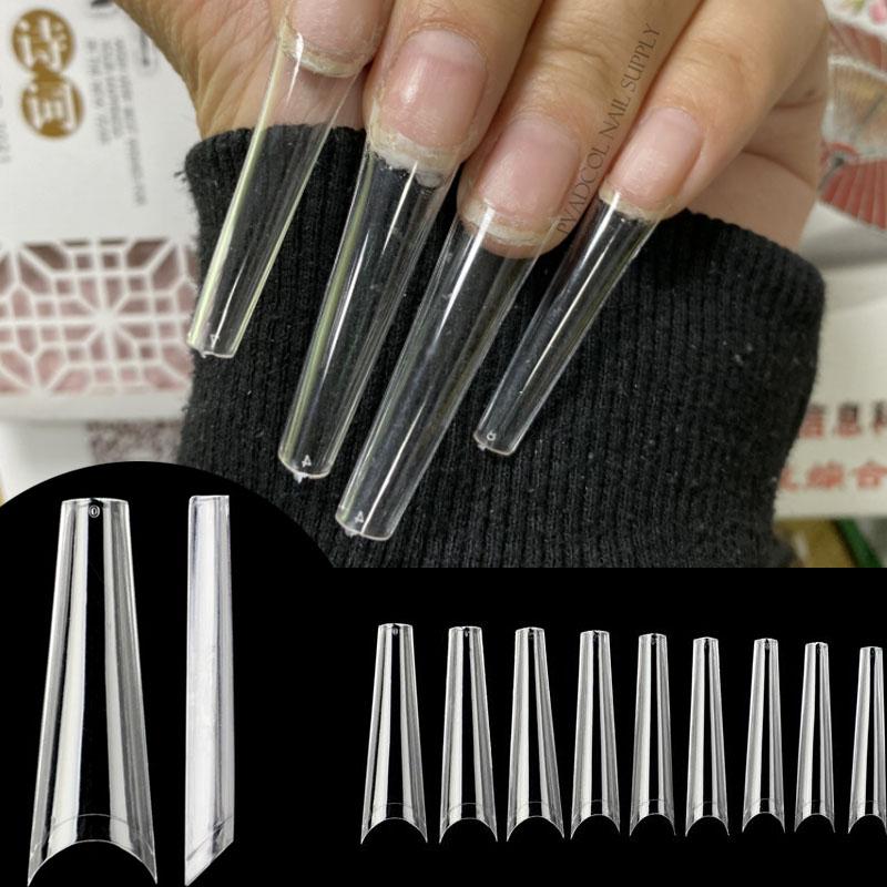 False Nails 240pcs/bag Clear XXL Coffin Acrylic Art Tips Extreme Long Half Cover C Curve Fake Nail Tip, Red;gold
False Nails 240pcs/bag Clear XXL Coffin Acrylic Art Tips Extreme Long Half Cover C Curve Fake Nail Tip, Red;gold