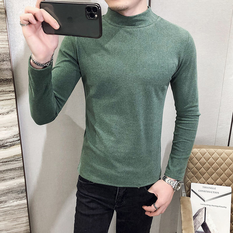 2021 New Homme Vintage Tshirt Long Sleeve T-shirt Half High Collar Korean Style Tee Club Outfits Green Veet t Shirt Men Tfie, Deep chen hui
2021 New Homme Vintage Tshirt Long Sleeve T-shirt Half High Collar Korean Style Tee Club Outfits Green Veet t Shirt Men Tfie, Deep chen hui