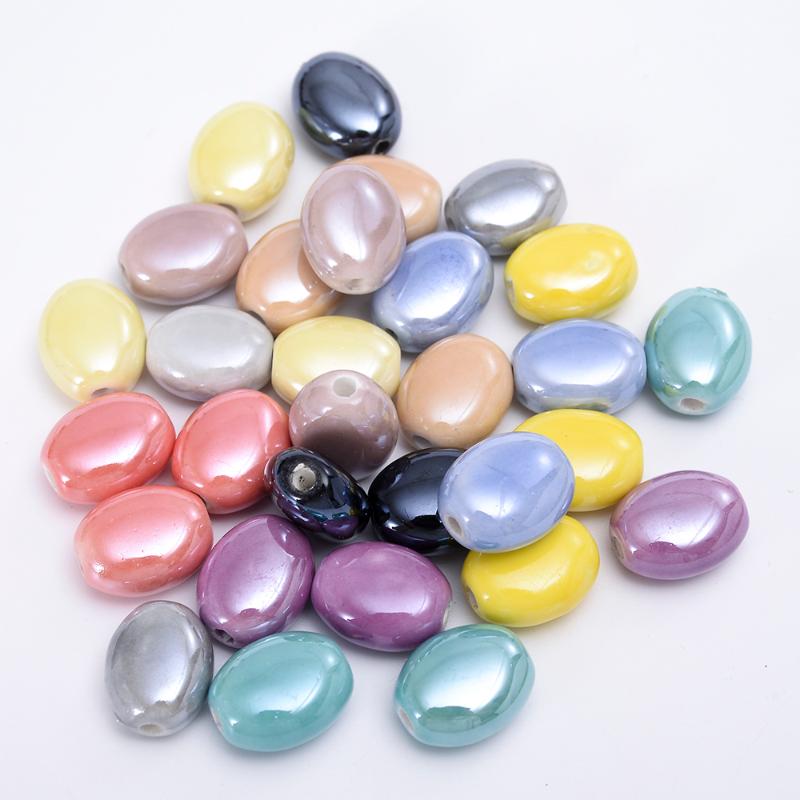 Other 10/30/50pcs 14x12mm Colorful Ceramic Beads Candy Color Oval Spacer Blingbling For Jewelry Making Bracelet Necklace DIY
Other 10/30/50pcs 14x12mm Colorful Ceramic Beads Candy Color Oval Spacer Blingbling For Jewelry Making Bracelet Necklace DIY