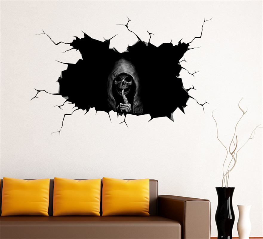 New Auto Skull Stickers Removable Halloween Horrible DIY Graffiti Decals For Luggage Motorcycle iPad Scooter Games Skateboard Guitar Toys Wall Gift