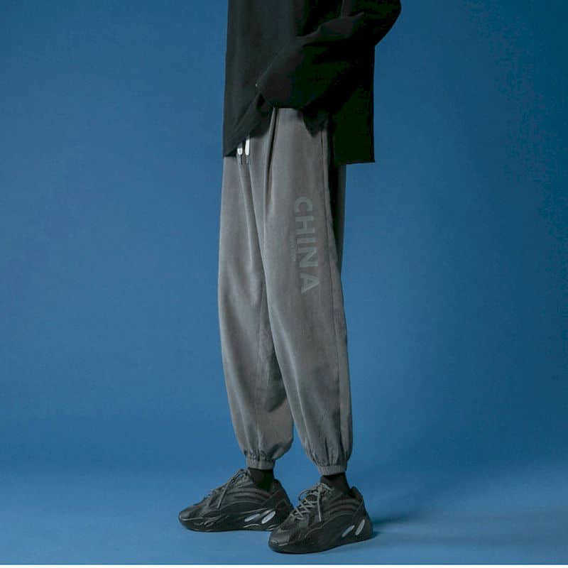 Sports Pants Men's Loose-fitting Feet Autumn Casual Trousers Korean Version Trendy Trend Handsome All-match Nine-point 210526